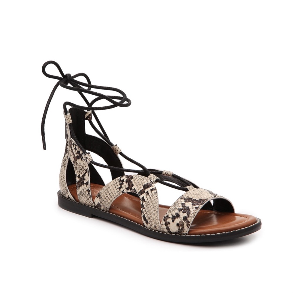 Crowne Vintage ‘Paysley’ Snakeskin Sandals - Picture 7 of 7